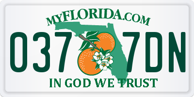 FL license plate 0377DN