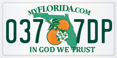 FL license plate 0377DP