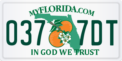 FL license plate 0377DT