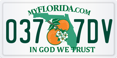 FL license plate 0377DV