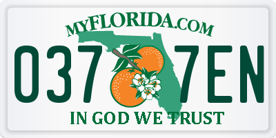 FL license plate 0377EN
