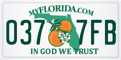 FL license plate 0377FB