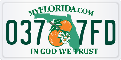 FL license plate 0377FD