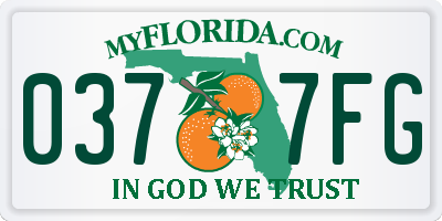 FL license plate 0377FG