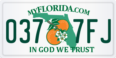 FL license plate 0377FJ