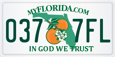FL license plate 0377FL