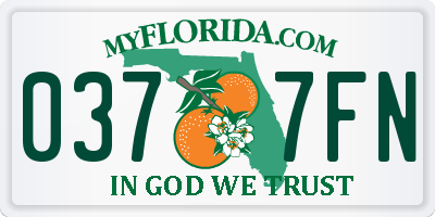 FL license plate 0377FN