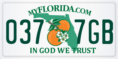 FL license plate 0377GB