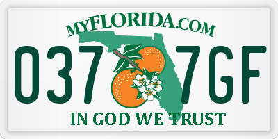 FL license plate 0377GF