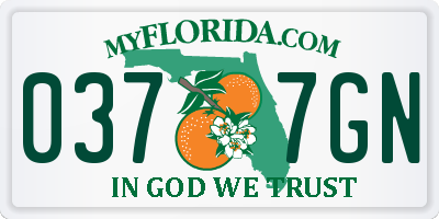 FL license plate 0377GN