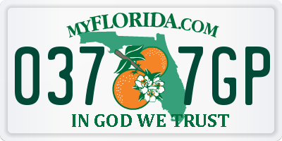 FL license plate 0377GP