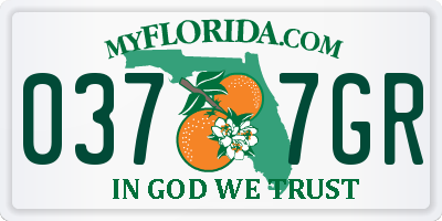 FL license plate 0377GR
