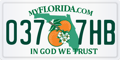 FL license plate 0377HB