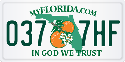 FL license plate 0377HF