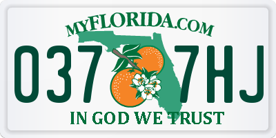FL license plate 0377HJ