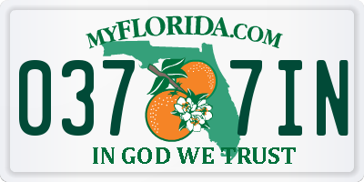 FL license plate 0377IN
