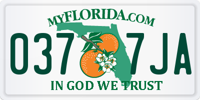 FL license plate 0377JA