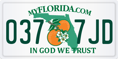 FL license plate 0377JD
