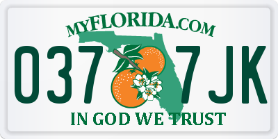 FL license plate 0377JK
