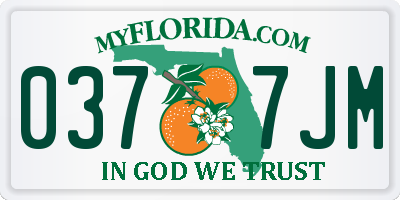 FL license plate 0377JM