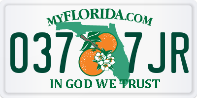 FL license plate 0377JR
