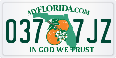 FL license plate 0377JZ