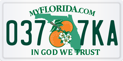 FL license plate 0377KA