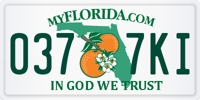 FL license plate 0377KI