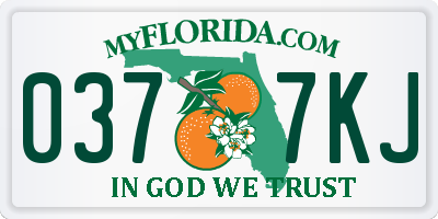 FL license plate 0377KJ
