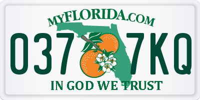 FL license plate 0377KQ