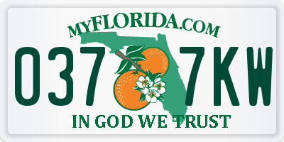 FL license plate 0377KW