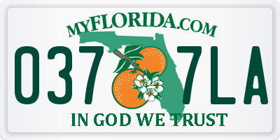 FL license plate 0377LA