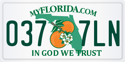 FL license plate 0377LN