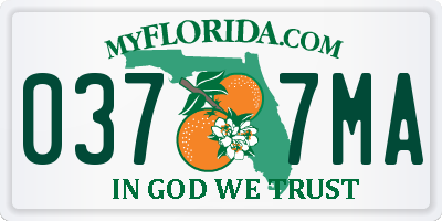 FL license plate 0377MA