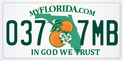 FL license plate 0377MB