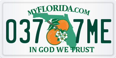 FL license plate 0377ME