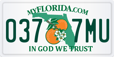 FL license plate 0377MU