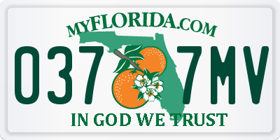 FL license plate 0377MV