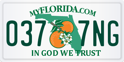 FL license plate 0377NG