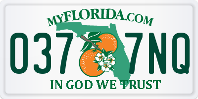 FL license plate 0377NQ