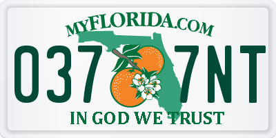 FL license plate 0377NT