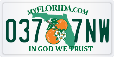FL license plate 0377NW