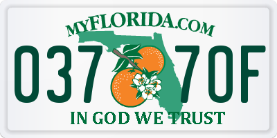 FL license plate 0377OF