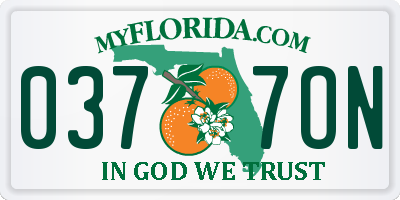 FL license plate 0377ON