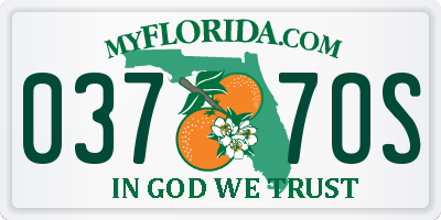 FL license plate 0377OS