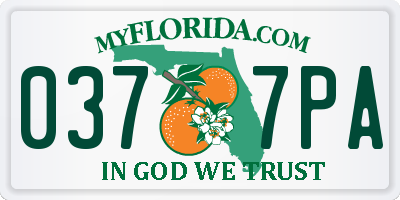 FL license plate 0377PA