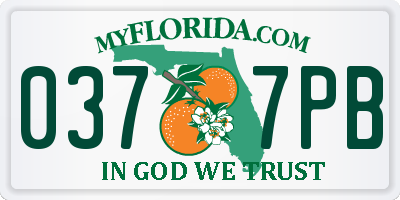 FL license plate 0377PB