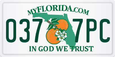 FL license plate 0377PC
