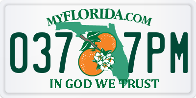 FL license plate 0377PM
