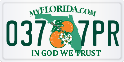 FL license plate 0377PR